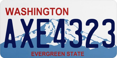 WA license plate AXE4323