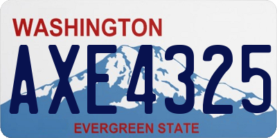 WA license plate AXE4325