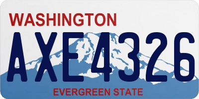 WA license plate AXE4326
