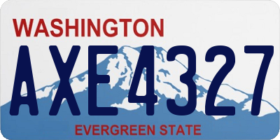 WA license plate AXE4327