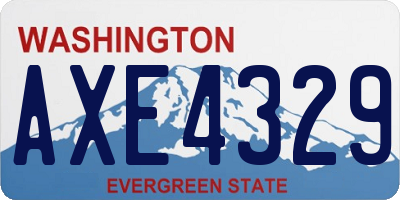 WA license plate AXE4329
