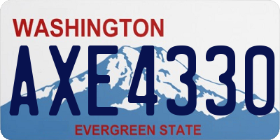WA license plate AXE4330