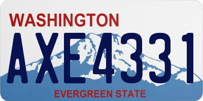 WA license plate AXE4331