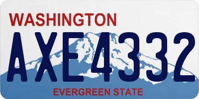 WA license plate AXE4332