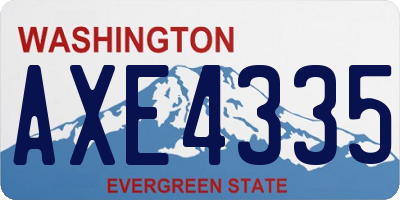 WA license plate AXE4335