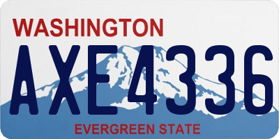WA license plate AXE4336