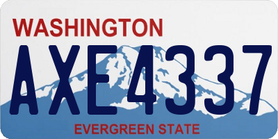 WA license plate AXE4337