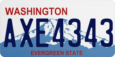 WA license plate AXE4343