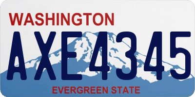 WA license plate AXE4345