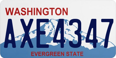 WA license plate AXE4347
