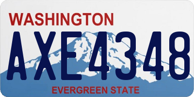 WA license plate AXE4348