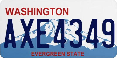 WA license plate AXE4349