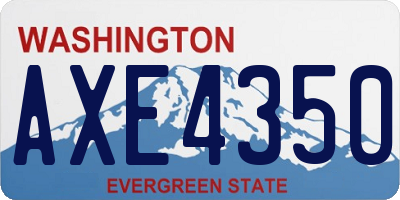 WA license plate AXE4350