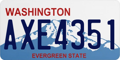 WA license plate AXE4351