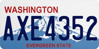 WA license plate AXE4352