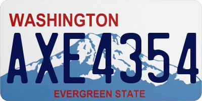 WA license plate AXE4354