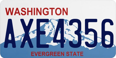 WA license plate AXE4356