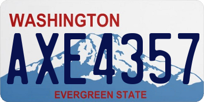 WA license plate AXE4357
