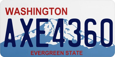 WA license plate AXE4360