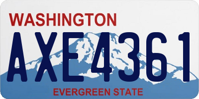 WA license plate AXE4361