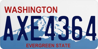 WA license plate AXE4364