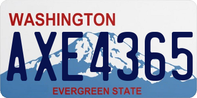 WA license plate AXE4365