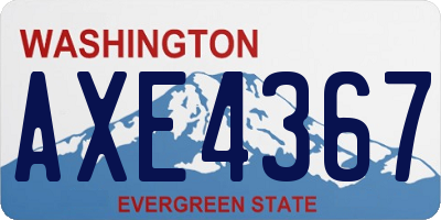 WA license plate AXE4367