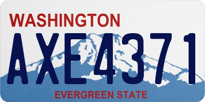 WA license plate AXE4371