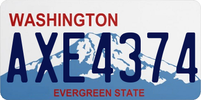 WA license plate AXE4374