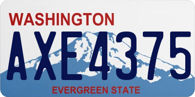 WA license plate AXE4375