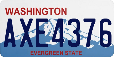 WA license plate AXE4376