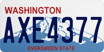 WA license plate AXE4377