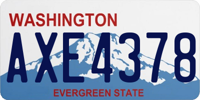 WA license plate AXE4378