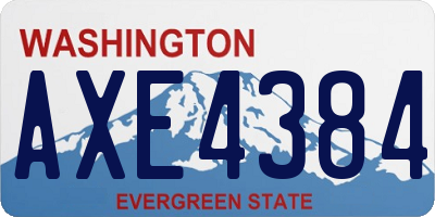 WA license plate AXE4384