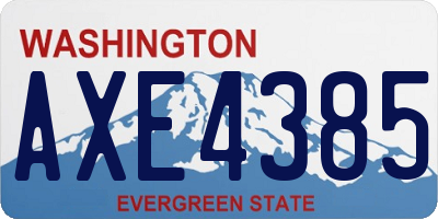 WA license plate AXE4385