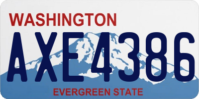 WA license plate AXE4386