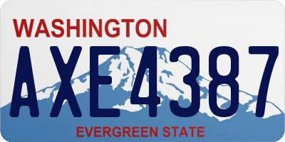 WA license plate AXE4387