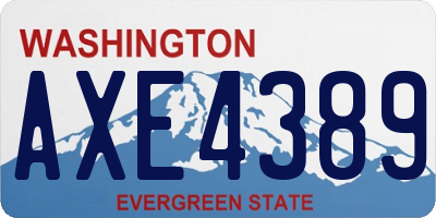 WA license plate AXE4389