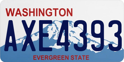 WA license plate AXE4393