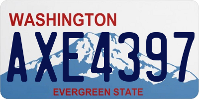 WA license plate AXE4397