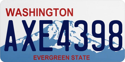 WA license plate AXE4398