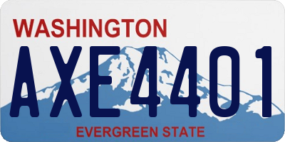 WA license plate AXE4401