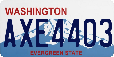 WA license plate AXE4403