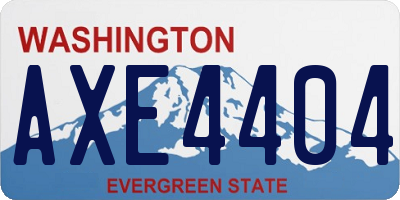 WA license plate AXE4404