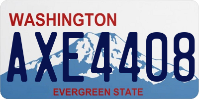 WA license plate AXE4408