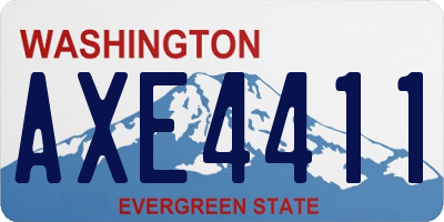 WA license plate AXE4411