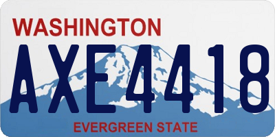 WA license plate AXE4418