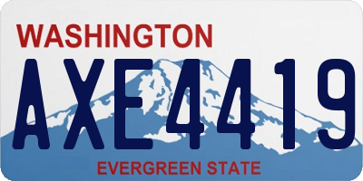 WA license plate AXE4419