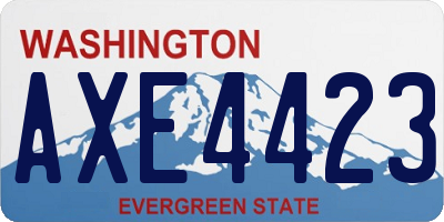 WA license plate AXE4423