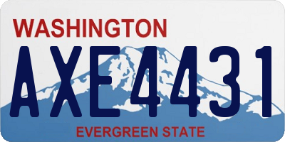 WA license plate AXE4431
